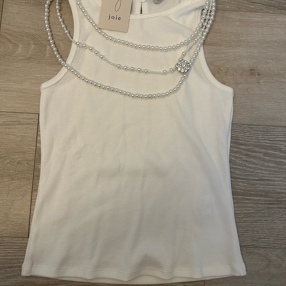 Joie White Ribbed Tank Top - Picture 1 of 6